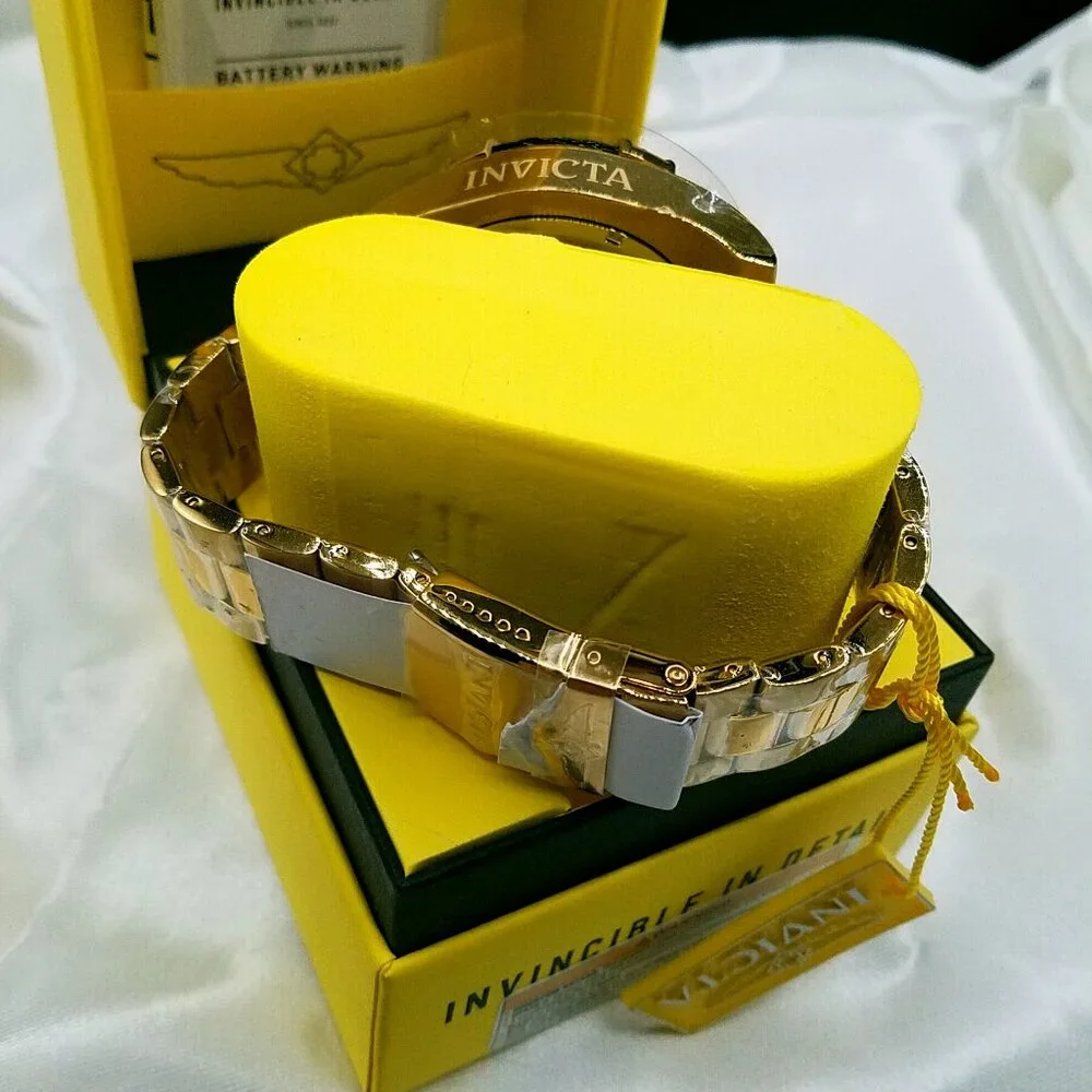 Invicta Bolt 25515 Men’s 52 mm Gold Stainless Steel Watch – New Open Box Quartz